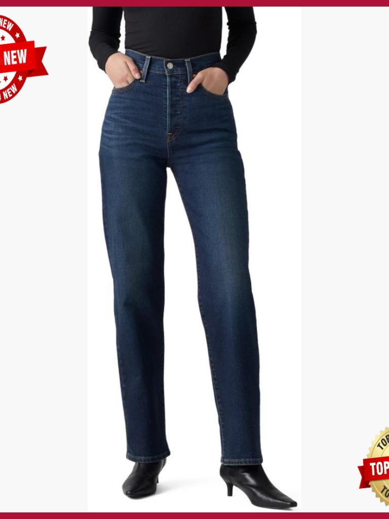 High Rise Straight Leg Jeans, 12 Inch Rise, Slim Fit, Full Length